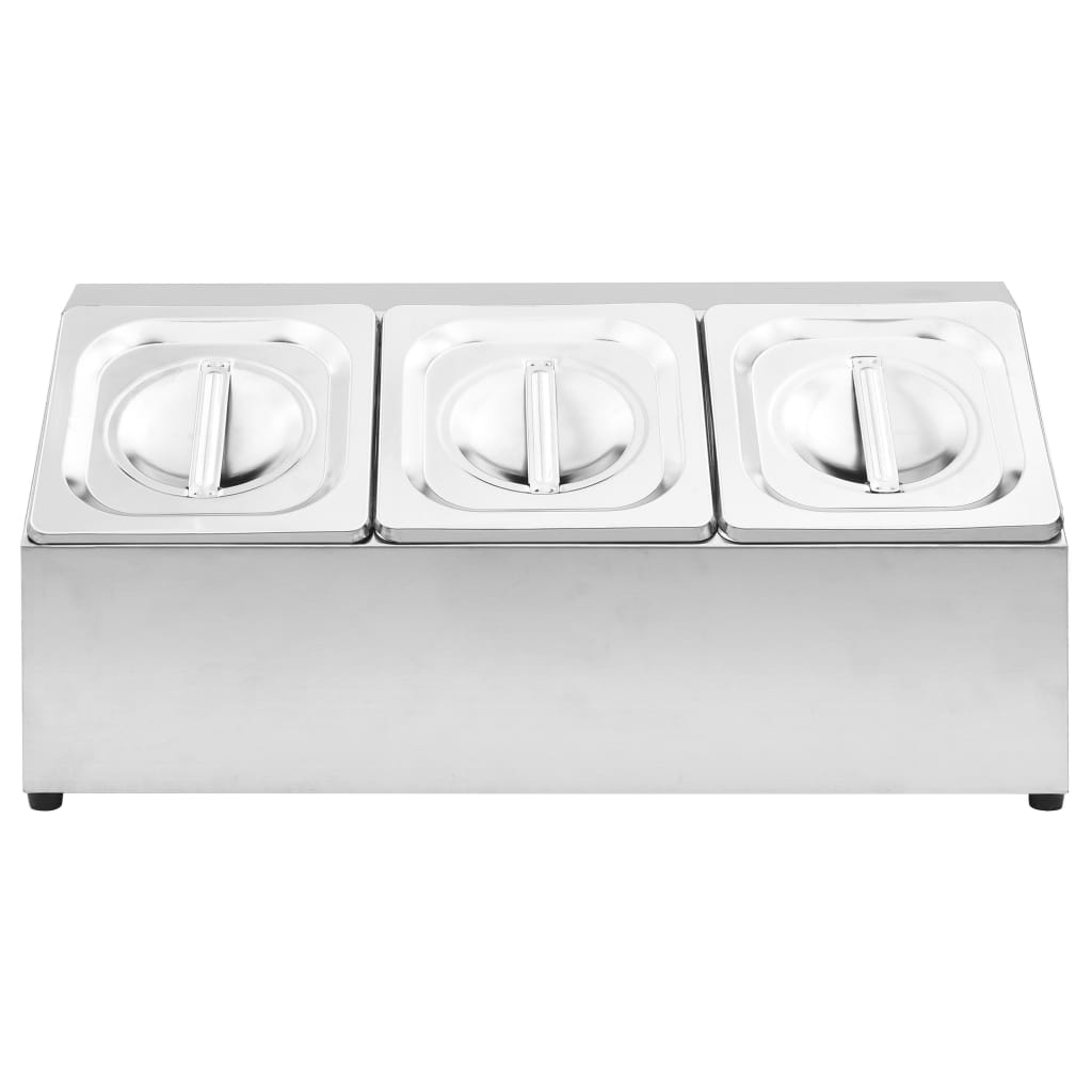 VidaXL Gastronorm baking holder with 3 GN 1 6 Bakken Stainless Steel