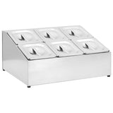 VidaXL Gastronorm baking holder with 6 GN 1 6 Bakken Stainless Steel