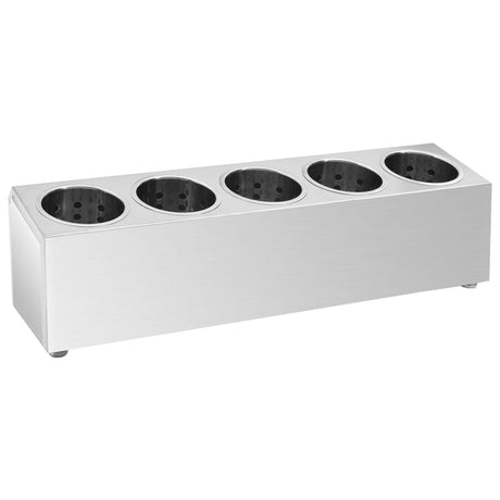 Haut de couverts Vidaxl 5 compartiments en acier inoxydable rectangulaire