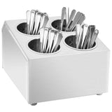 Vidaxl Cutlery Holder 4 Compartments Square Stal nierdzewna