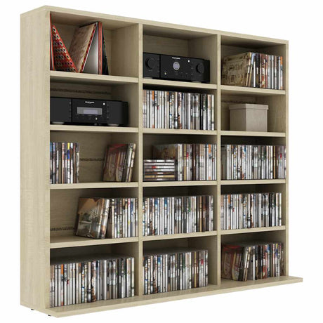 Vidaxl cd-kast 100x23x89,5 cm bewerkt hout sonoma eikenkleurig