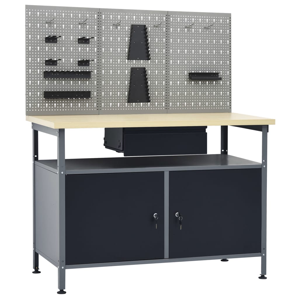 Vidaxl Workbench with three wall panels