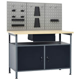 Vidaxl Workbench con tres paneles de pared