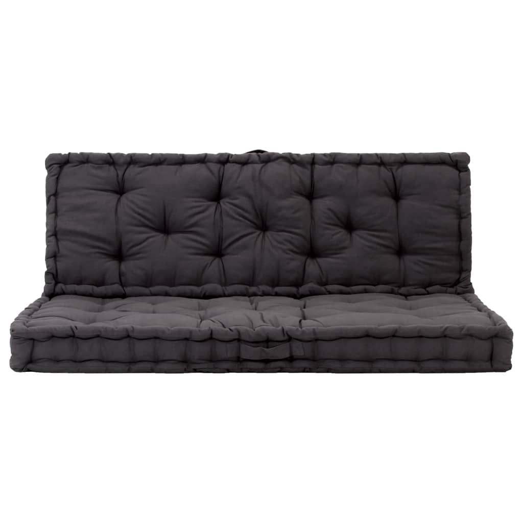 Polštáře palety Vidaxl Paleta 2 St Cotton Black