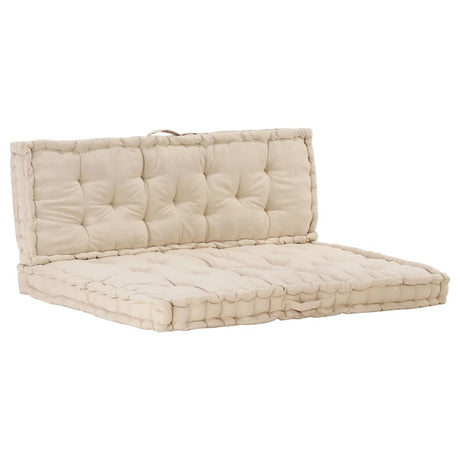 Coussins de plancher de palette vidaxl 2 ste-coton beige