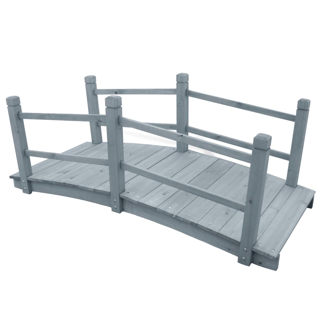 Vidaxl Garden Bridge 140x60x56 cm en pin massif gris