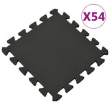 Vidaxl 54x Mat à sol 4,86 ㎡ mousse Eva noire