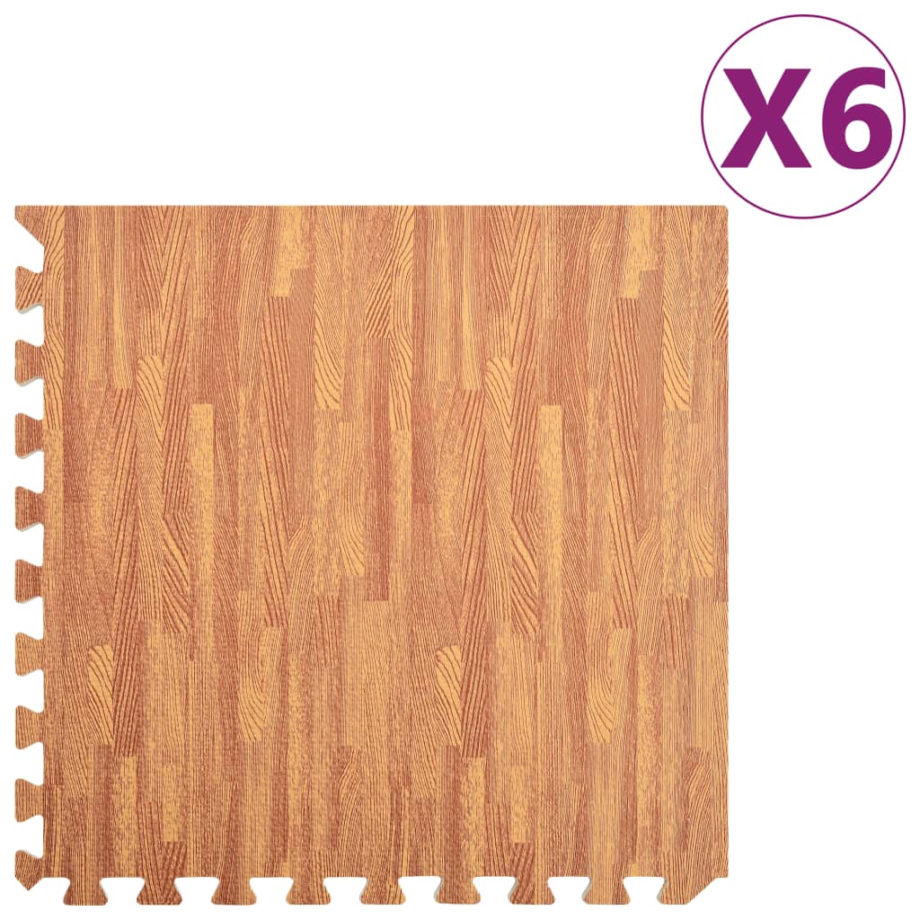 Vidaxl Floor Mats 6 ST 2.16 ㎡ Impression de grain en bois mousse EVA