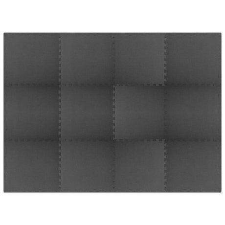Vidaxl Floor Mats 12 ST 4.32 ㎡ Eva mousse noire