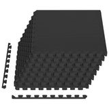 Mattes de plancher vidaxl 24 st 8,64 ㎡ mousse eva noire