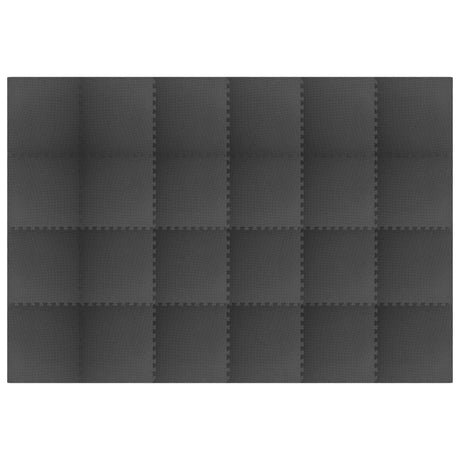Mattes de plancher vidaxl 24 st 8,64 ㎡ mousse eva noire