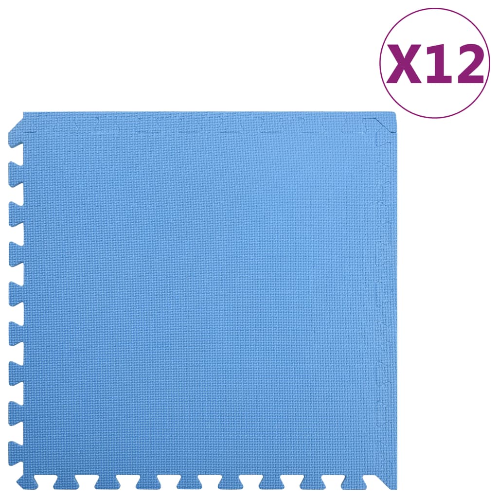 Vidaxl gulvmatter 12 St. 4,32 ㎡ EVA Foam Blue