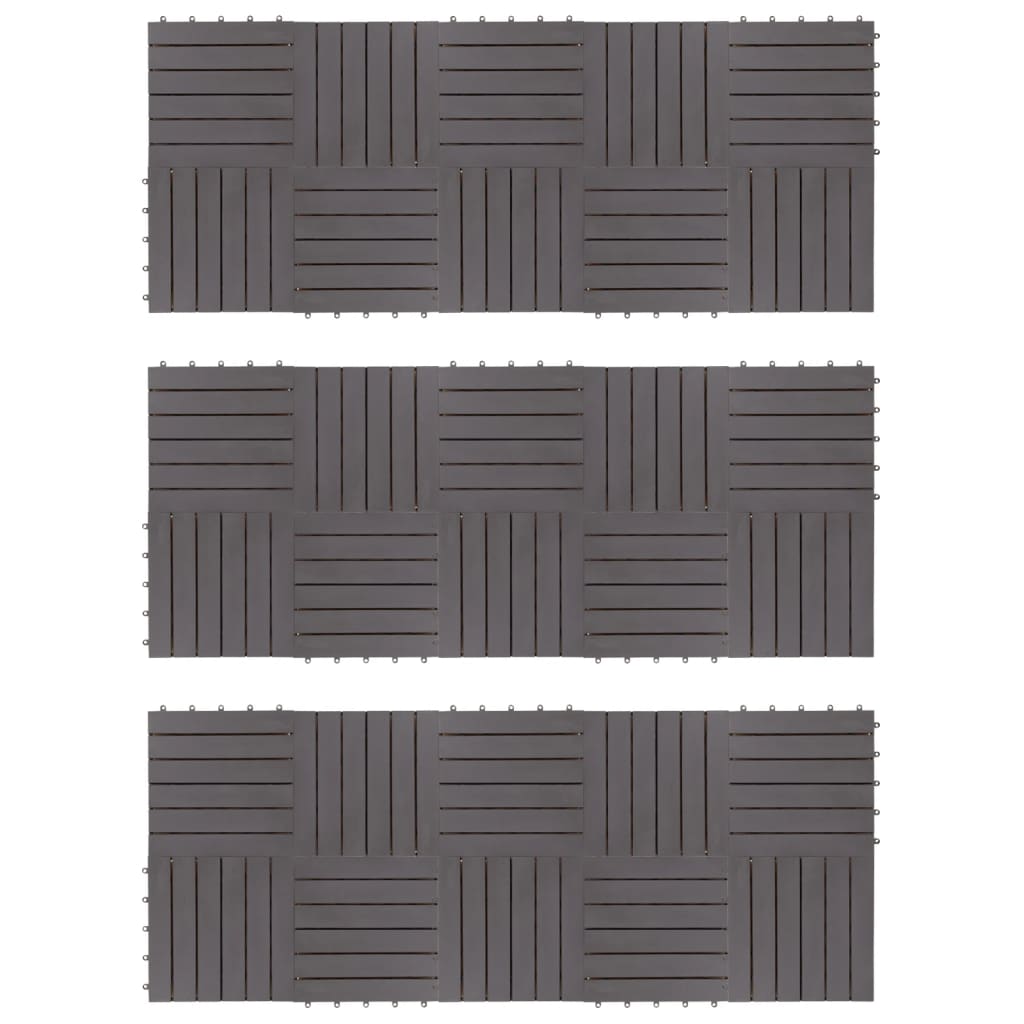 Vidaxl Terrace Fliser 30 PCS 30x30 cm Solid Acaciahout Graywash