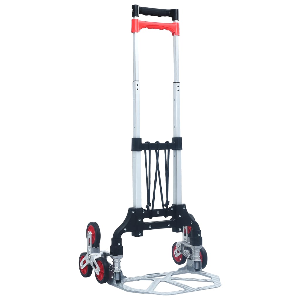 Vidaxl Traptrolley Colliers 70 kg Aluminium Sëlwer faarweg