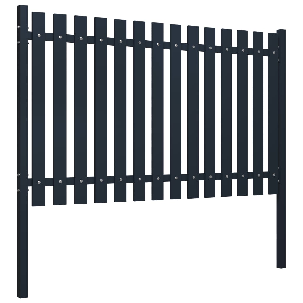 Vidaxl fence panel 174.5x75 cm powder -coated steel anthracite