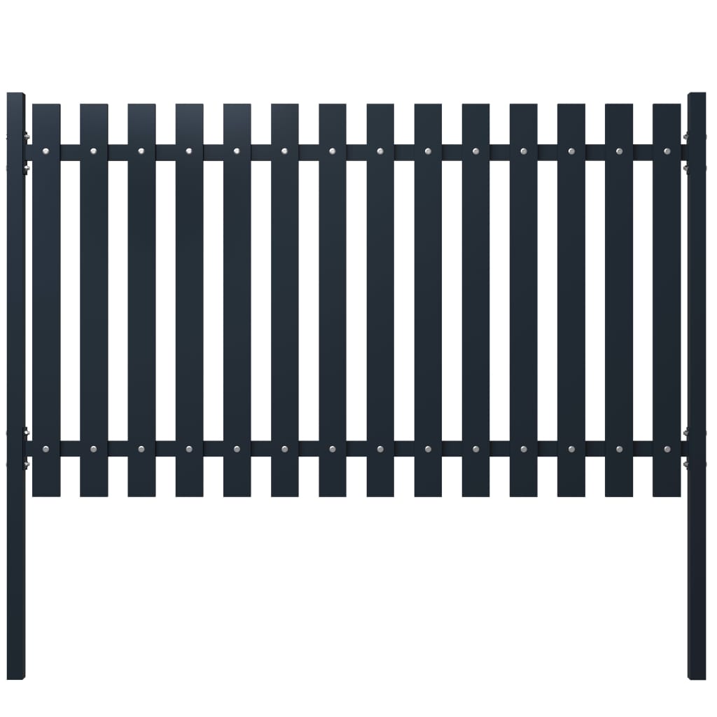 Vidaxl fence panel 174.5x100 cm powder -coated steel anthracite