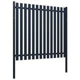 Vidaxl fence panel 174.5x170 cm powder -coated steel anthracite