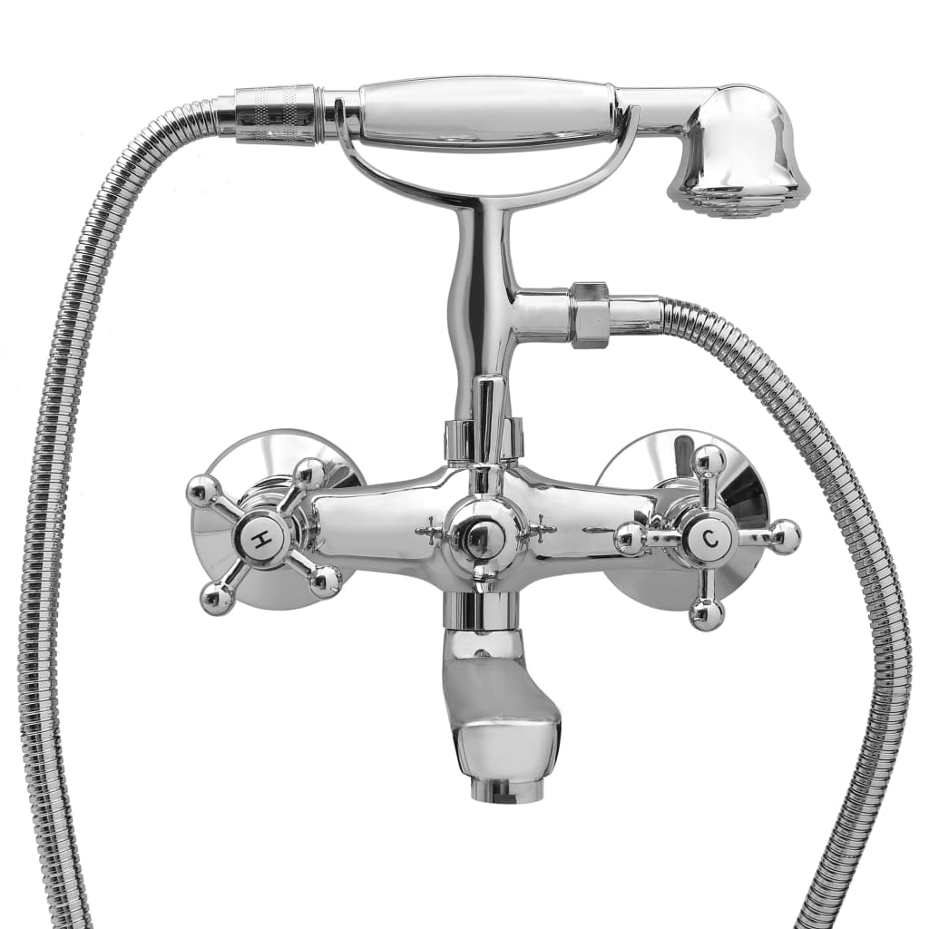 Bidaxl Bath Tap Two -Kuttons and Hand Shower Chromium