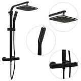 Vidaxl Shower Head Set Double con toque de mezcladora y manguera negra