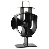 Vidaxl Stove Fan con 3 pinne nere