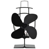 Vidaxl Stove Fan avec 4 nageoires noires