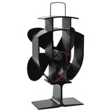 VidaXL stove fan with 4 fins Black