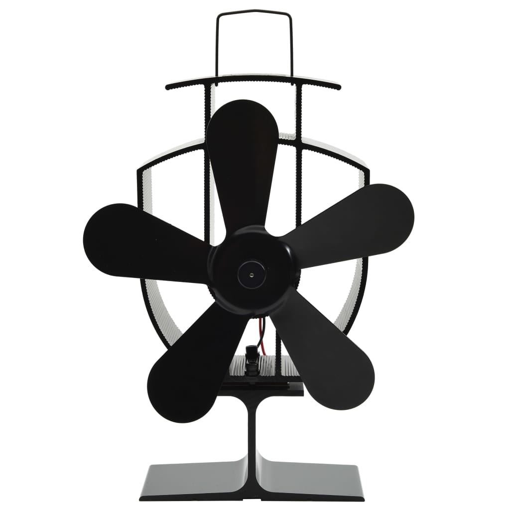 Vidaxl Stove Fan con 5 pinne nere