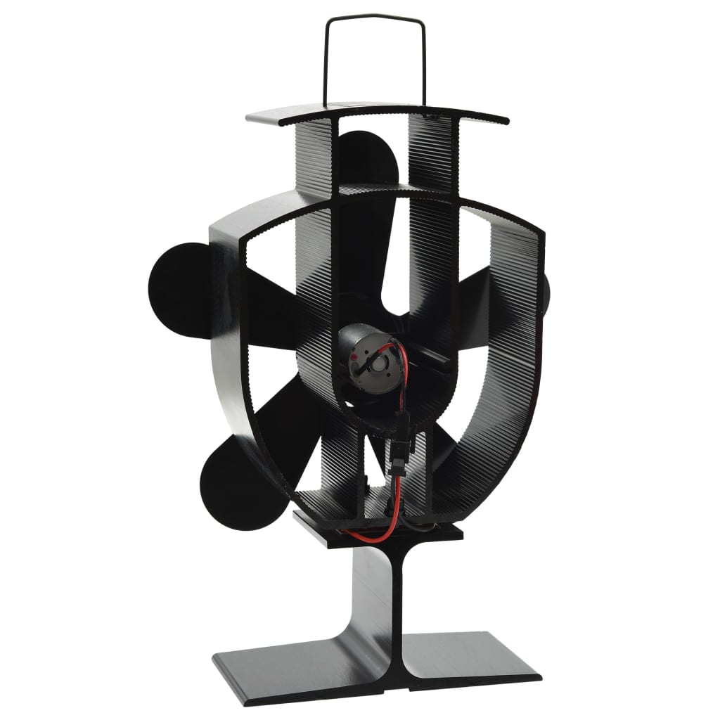 Vidaxl Stove Fan con 5 pinne nere