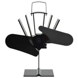 Ventilateur de poêle Vidaxl avec 2 nageoires noires