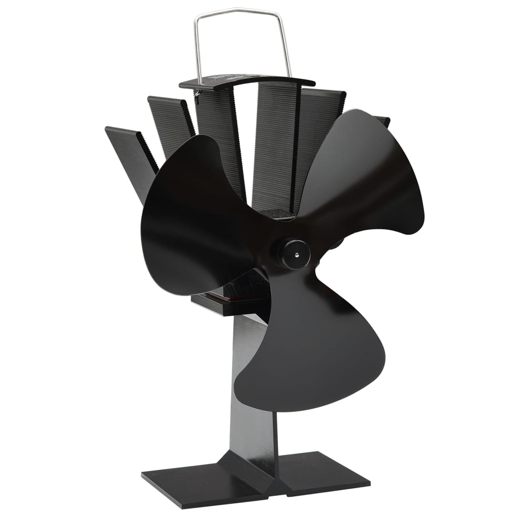 Vidaxl Stove Fan avec 3 nageoires noires