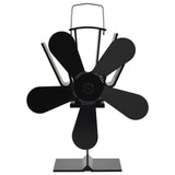 Vidaxl Stove Fan z 5 płetwami czarnymi