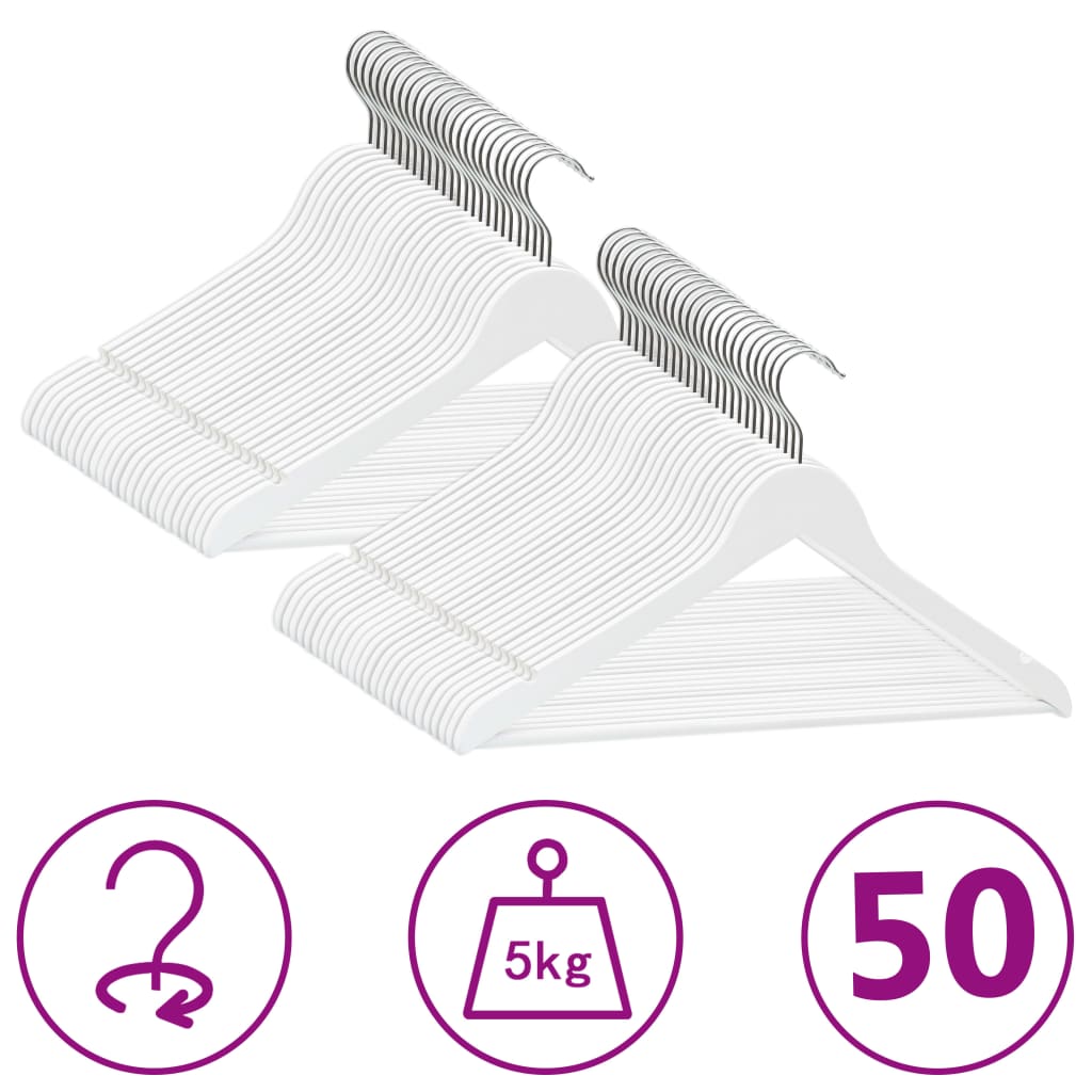 Vidaxl Set di abbigliamento da 50 pezzi set anti-slip legno duro