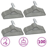 Vidaxl 100-piece clothing hanger set anti-slip velvet gray