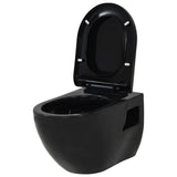 VidaXL Hanging toilet with hidden cistern ceramic black