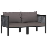 Vidaxl tweezitsbank met kussens poly rattan antraciet
