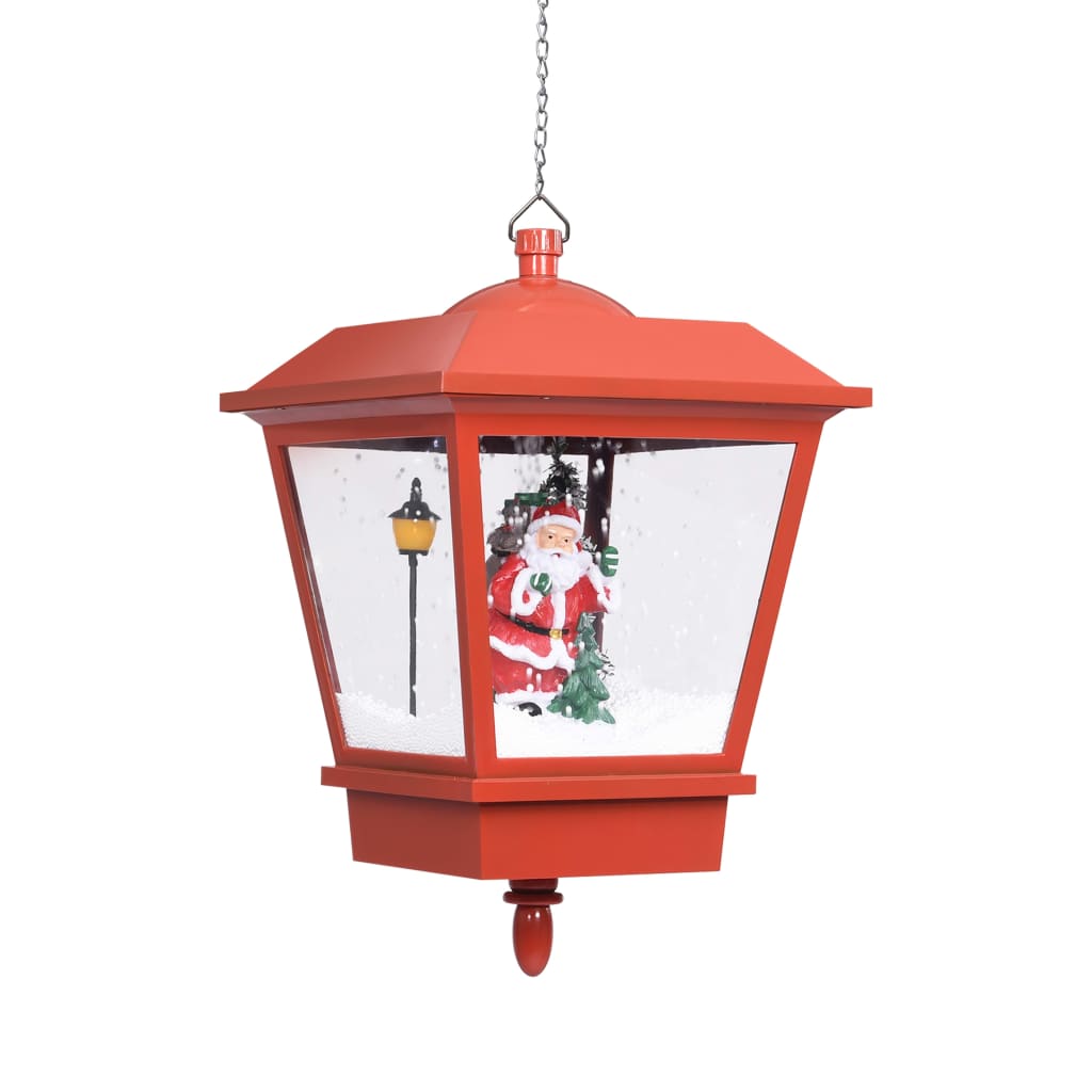 Vidaxl jul hengelampe med LED -lampe og julenissen 27x27x45 cm rød