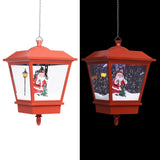 Vidaxl Weihnachtshanglampe mit LED -Lampe und Santa Claus 27x27x45 cm rot