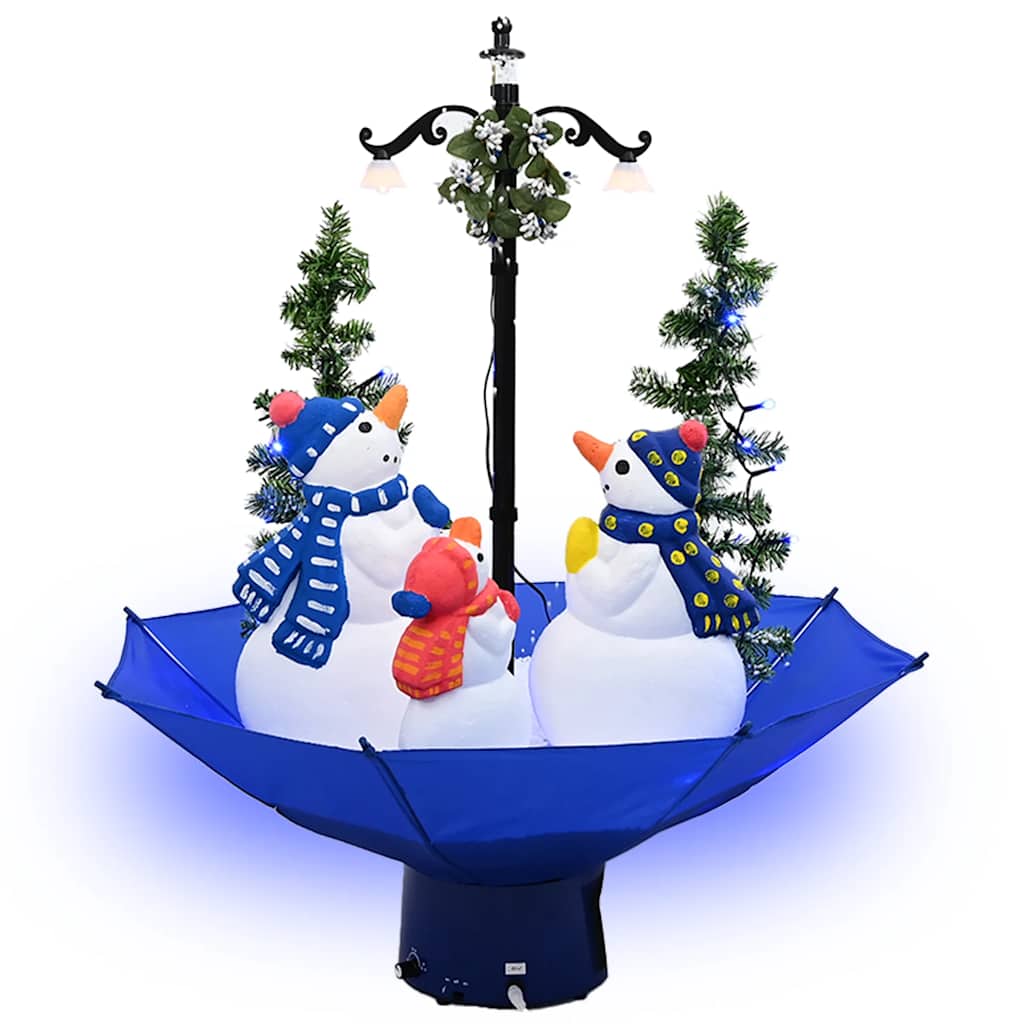 Vidaxx Sapin de Noël enneigé avec pied de parasol 75 cm PVC bleu