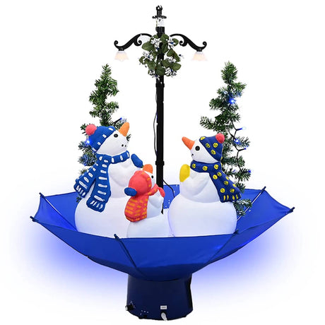 Vidaxx Sapin de Noël enneigé avec pied de parasol 75 cm PVC bleu