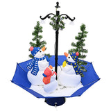 Vidaxx Sapin de Noël enneigé avec pied de parasol 75 cm PVC bleu