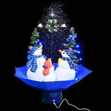 Vidaxx Sapin de Noël enneigé avec pied de parasol 75 cm PVC bleu