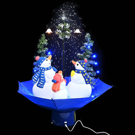 Vidaxx Sapin de Noël enneigé avec pied de parasol 75 cm PVC bleu