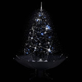 Vidaxx Sapin de Noël enneigé avec pied de parasol 140 cm PVC noir