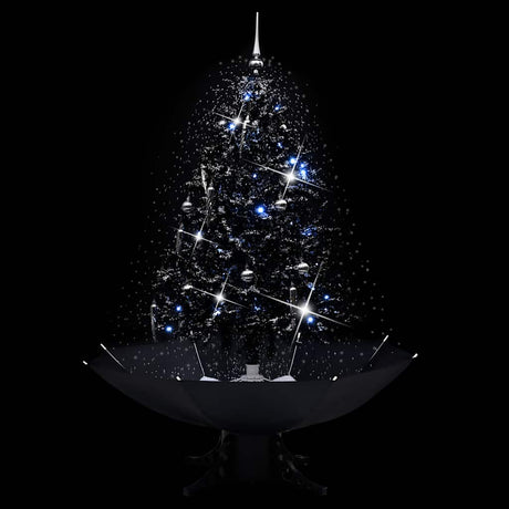 Vidaxx Sapin de Noël enneigé avec pied de parasol 140 cm PVC noir