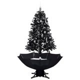 Vidaxl Nevando el árbol de Navidad con paraguas de 170 cm PVC Negro