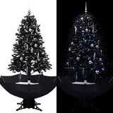 Vidaxl Nevando el árbol de Navidad con paraguas de 170 cm PVC Negro