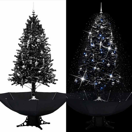 Vidaxl Christmas Snowing avec parapluie 190 cm PVC noir
