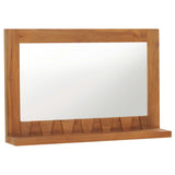 Vidaxl Wall Mirror s policí 60x12x40 cm pevné teakové dřevo