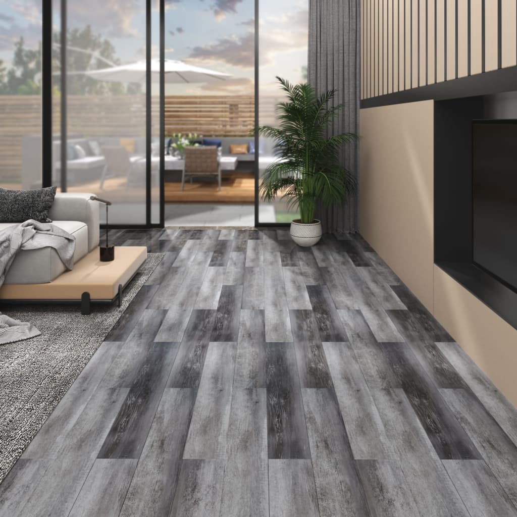 Vidaxl Floorboards Self -adhesive 5.02 m² 2 mm PVC Glossy Gray