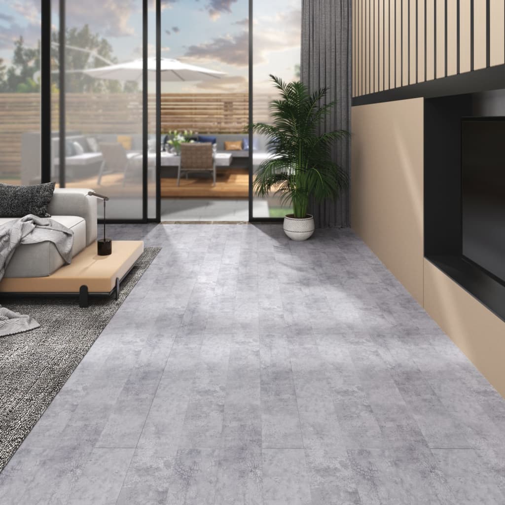 Vidaxl Floorboards auto-adhésif 4,46 m² 3 mm de ciment PVC Gray